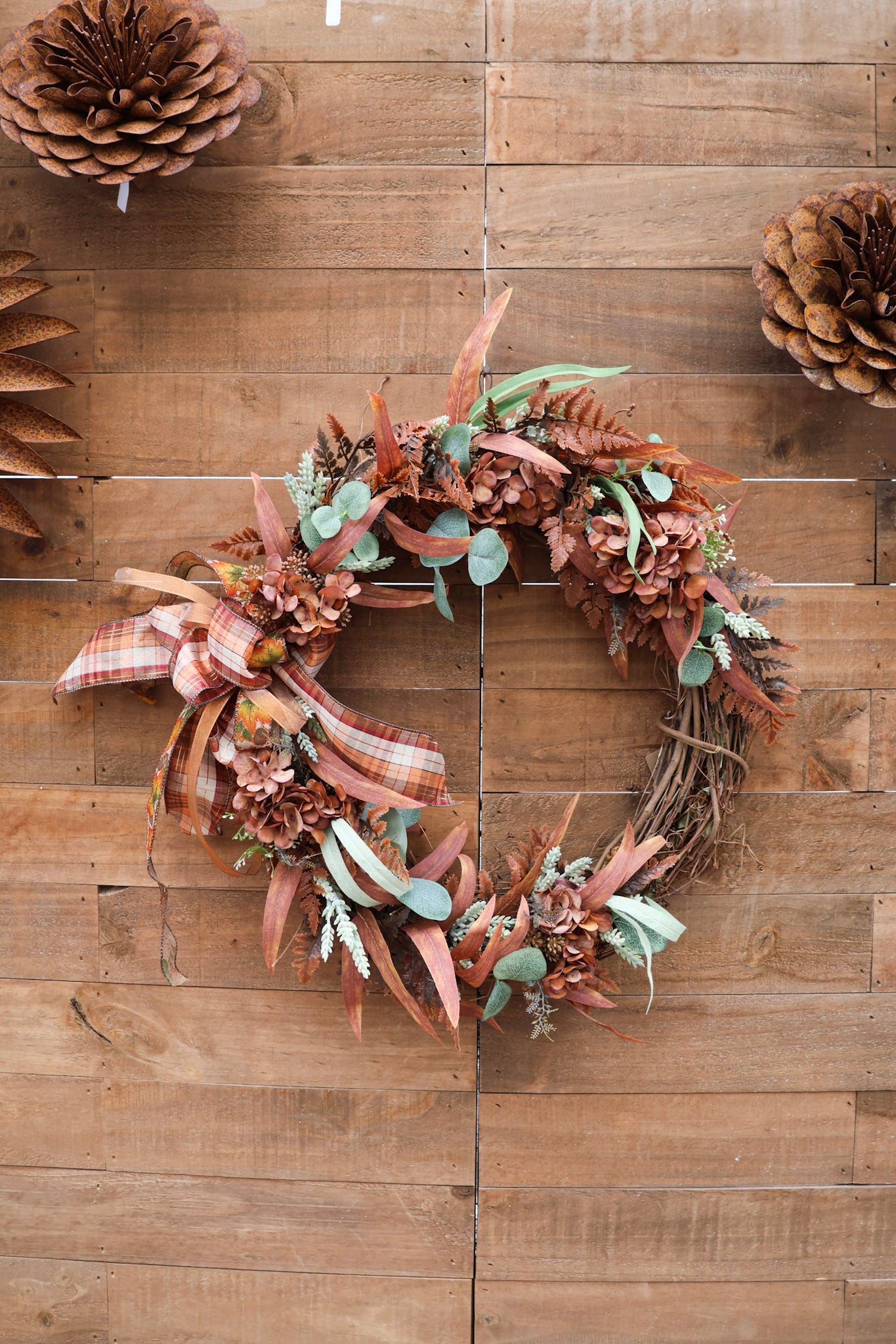 Orange Ferns Silk Wreath