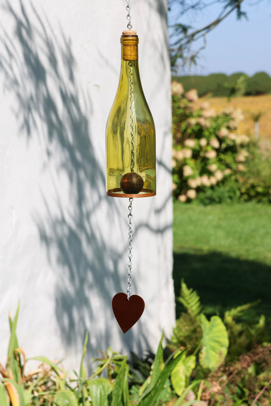 Glass Wine Bottle Wind Chime