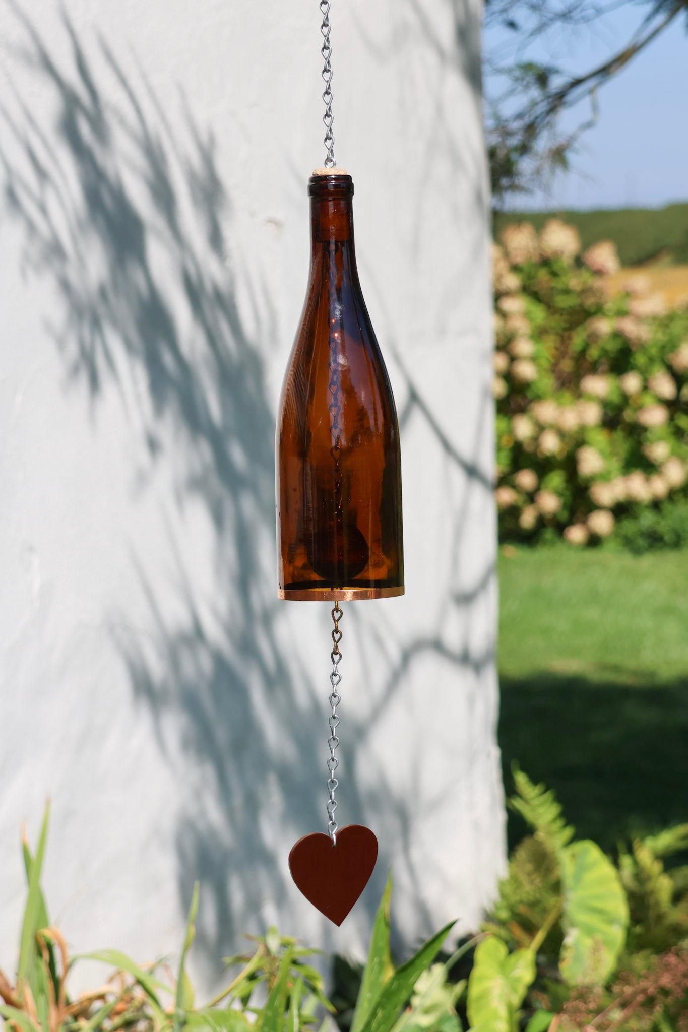 Glass Wine Bottle Wind Chime