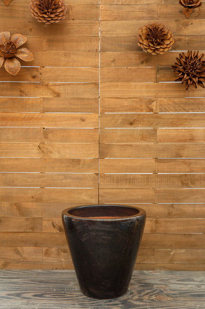 Tapered Cylindrical Planter Bronze Speckle