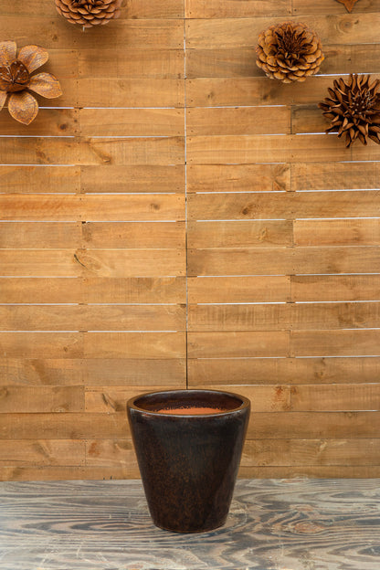 Tapered Cylindrical Planter Bronze Speckle