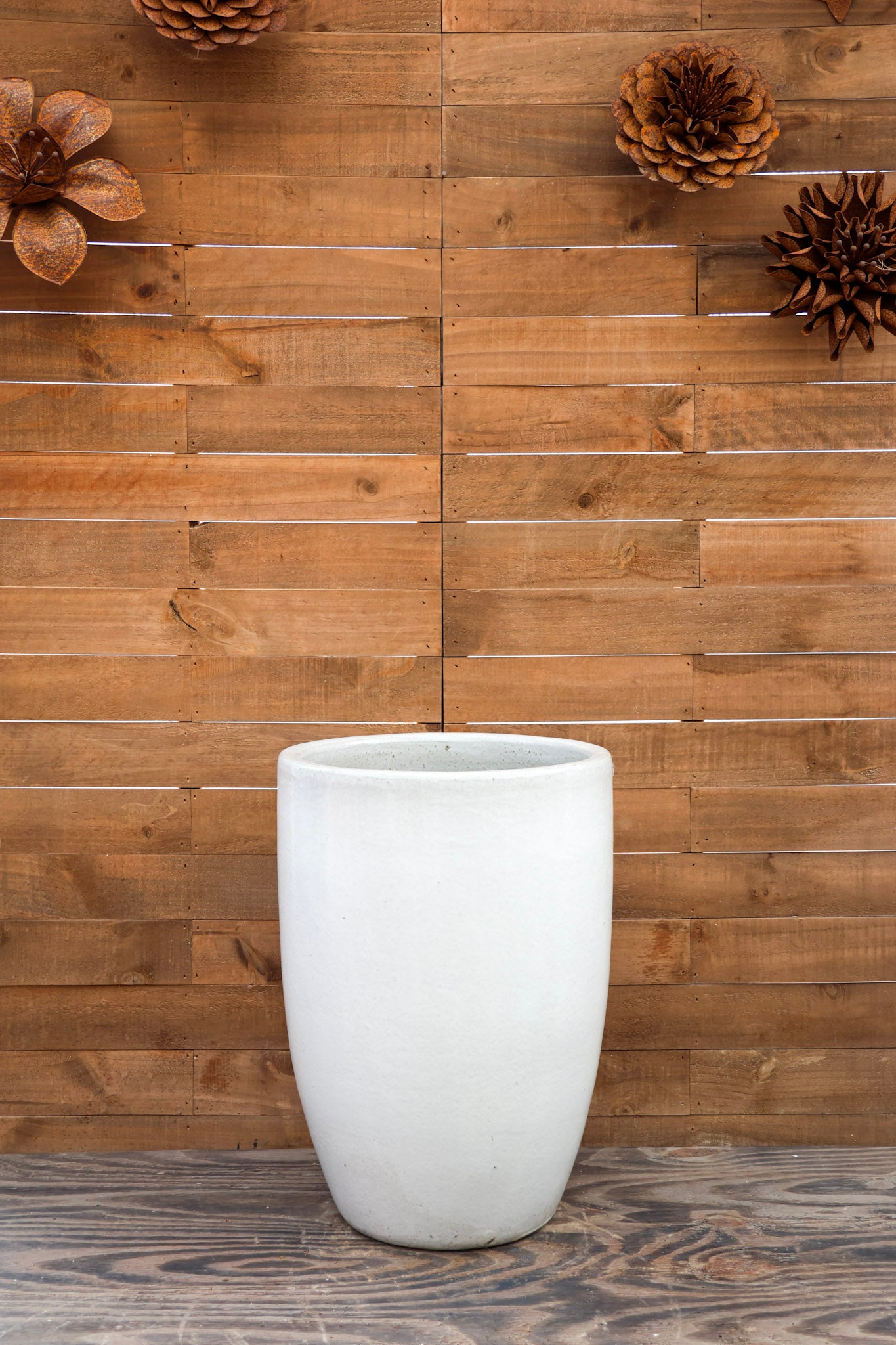 Tall Barrel Planter White