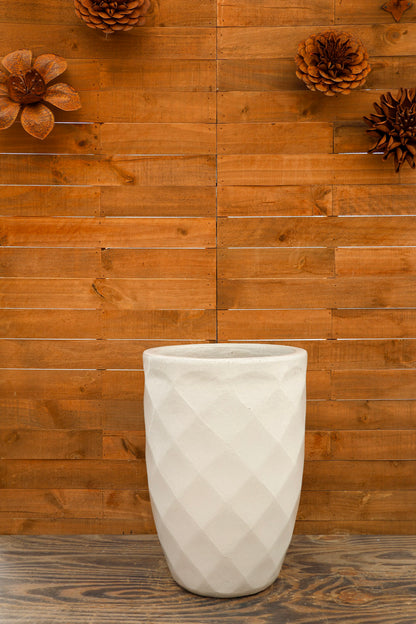 Tall Diamond Planter White