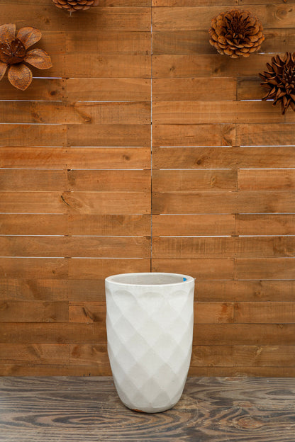 Tall Diamond Planter White
