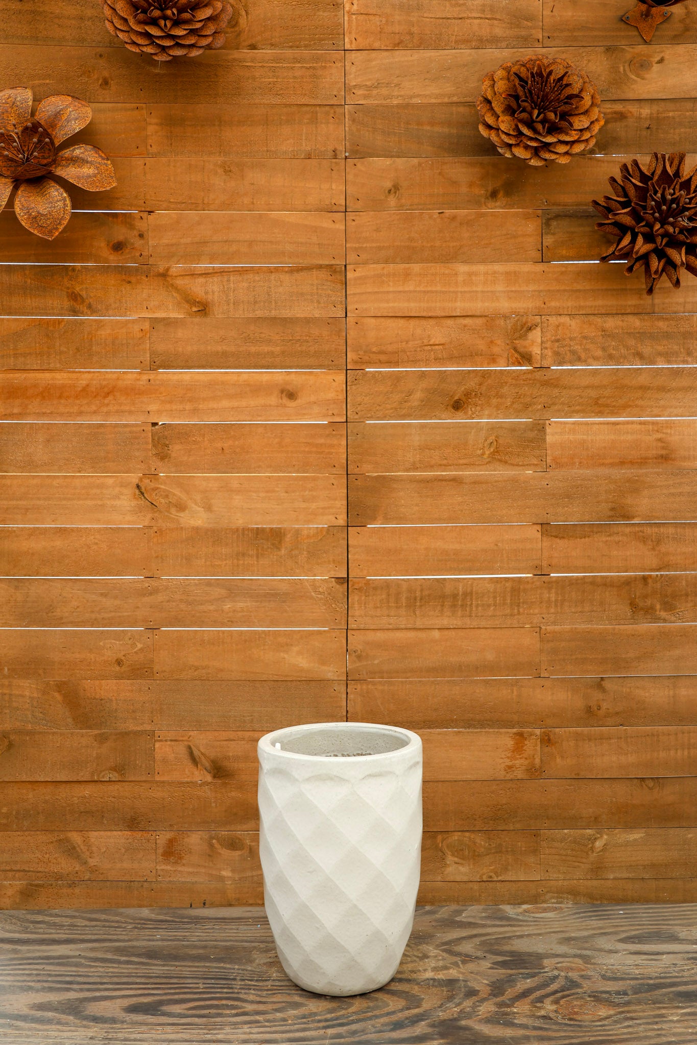 Tall Diamond Planter White