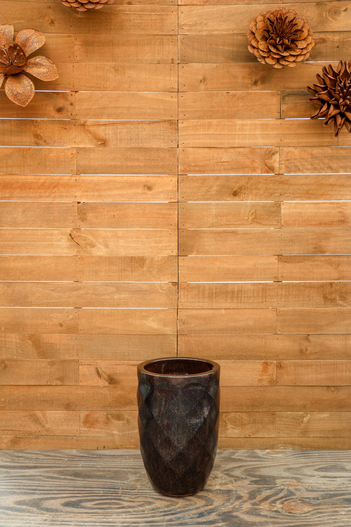 Tall Diamond Planter Bronze Speckle