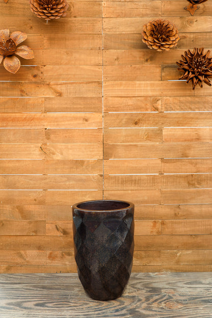 Tall Diamond Planter Bronze Speckle