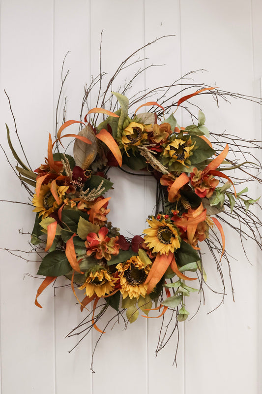 Yellow Sunflower Silk Wreath